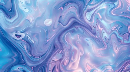 A closeup of swirling patterns in light blue and purple, resembling liquid marble textures, with fluid lines and delicate swirls creating an abstract background for design