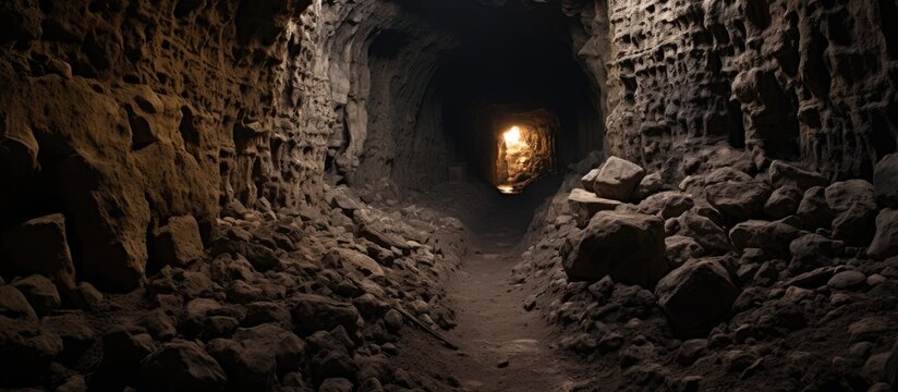 The opening of the deserted limestone tunnels.