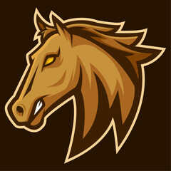 Horse mascot sport logo design. stallion animal mascot vector illustration logo. Wild horse mascot design, Emblem design for e sports team. Vector illustration