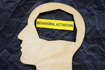 Head shape with phrase Behavioral activation. - obrazy, fototapety, plakaty
