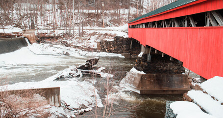 snow covered bridge