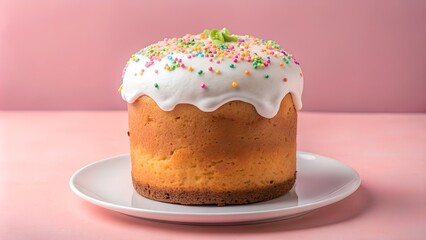 Easter cake on a minimalistic background