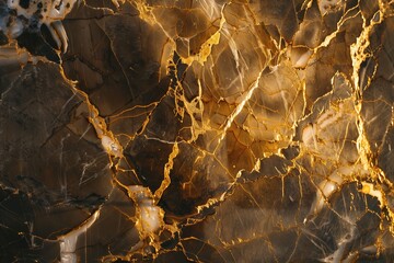 A close up of a dark amber marble texture resembling soil and wood