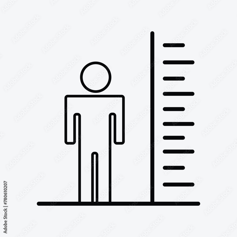 Poster outline height vector icon. isolated black simple line element illustration from user interface conc