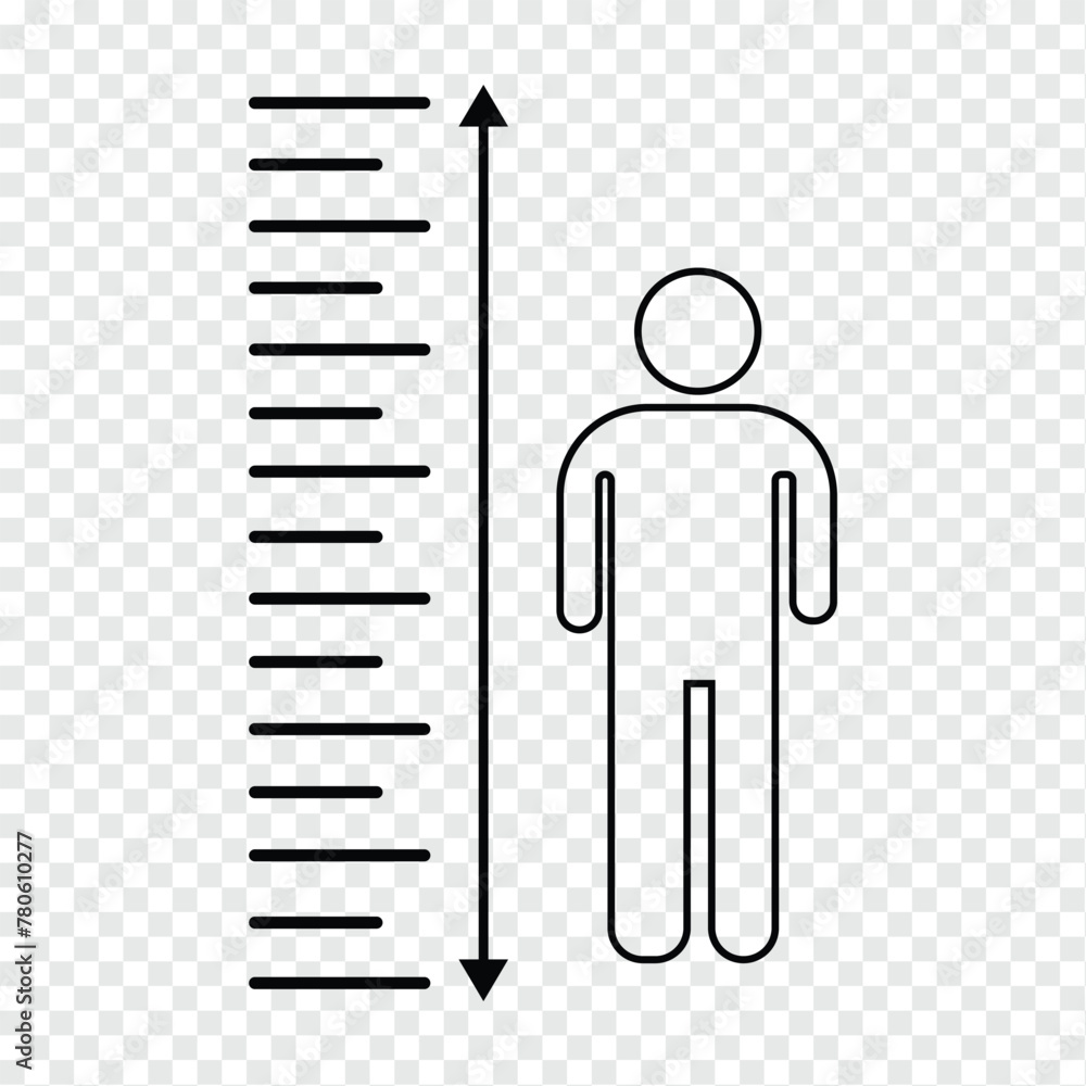 Poster outline height vector icon. illustration from user interface concept. editable vector stroke height 