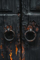 Door handles drooping, metal warping in the grasp of an unseen fire