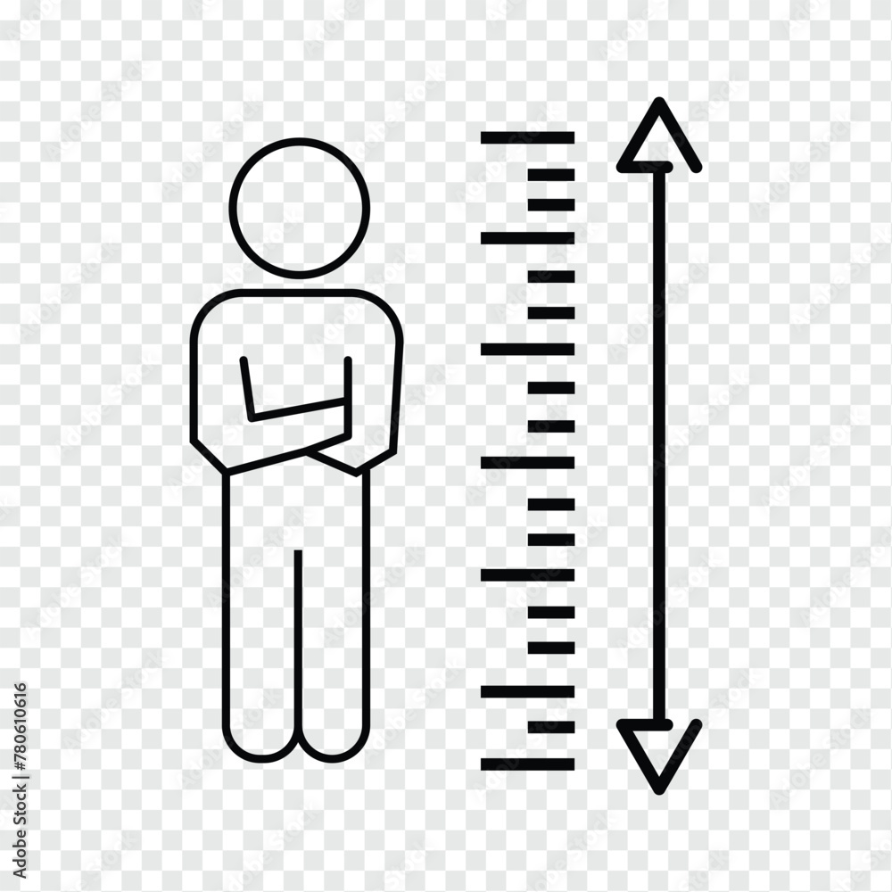 Poster outline height vector icon. black simple line element illustration from user interface concept. edit