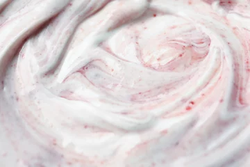 Foto op Plexiglas Tasty yoghurt with jam as background, closeup © New Africa