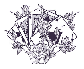 Obraz premium Cards with flowers monochrome logotype