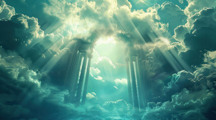 Magnificent gates to heaven, afterlife - obrazy, fototapety, plakaty