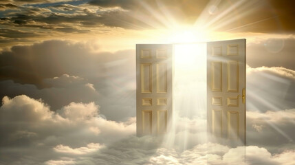 Simple door to heaven, portal to another dimension