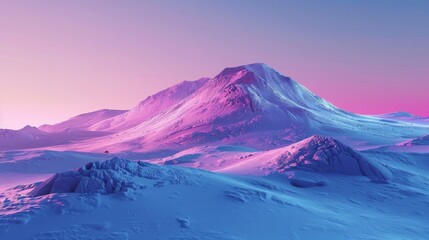 sunset on the mountains with vaporwave tone color, suitable for wallpaper, poster. Generative AI - obrazy, fototapety, plakaty