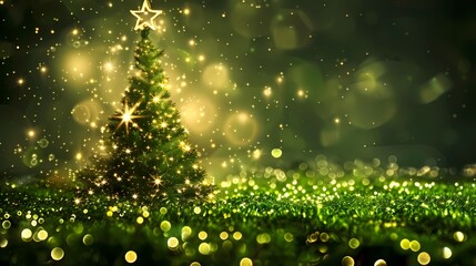 Digital stars lights trees poster background web page PPT background