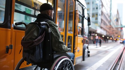 A person advocating for accessible public transportation for people with disabilities, ensuring...