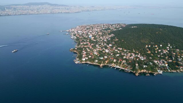 Aerial view of a prinsess island buyukada in Istanbul, Turkey