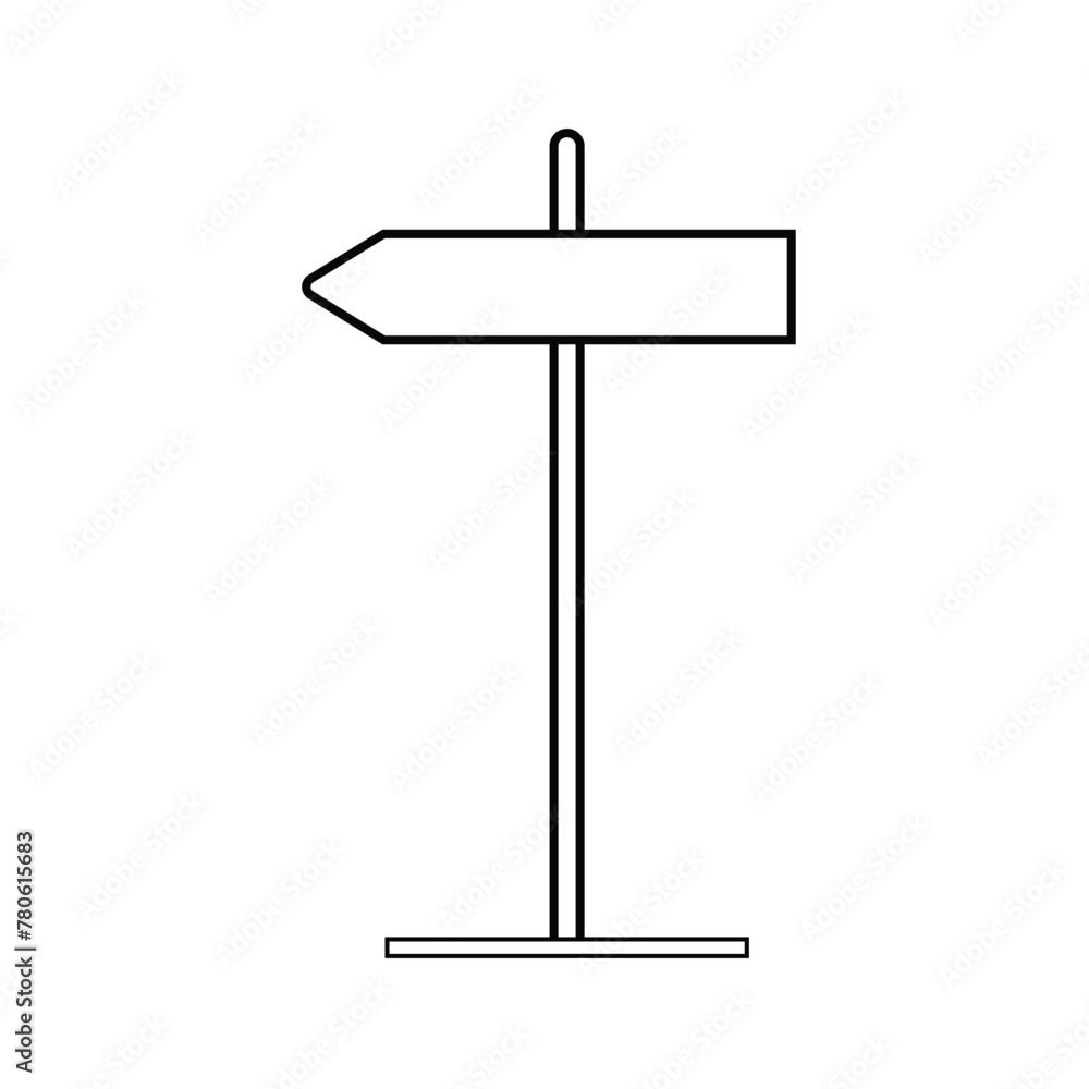 Poster signpost outline icon. linear style sign for mobile concept and web design. direction board simple l