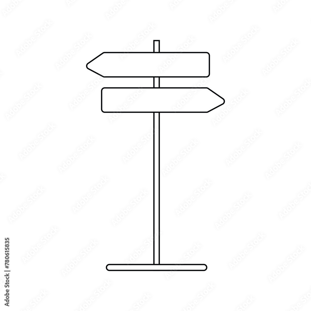 Poster signpost outline icon. linear style sign for mobile concept and web design. direction board simple l