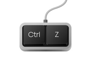 Ctrl Z or Copy Paste button combination. Computer Keyboard. Word on pc computer keyboard. Vector illustration.