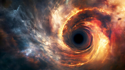 Abstract black hole event horizon cosmic nebula swirl background banner poster wallpaper