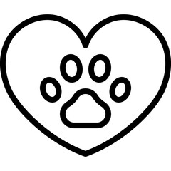 Love Pet Pawprint Icon