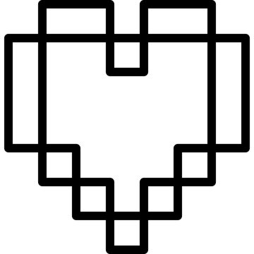 Retro Pixelated Heart Shape Icon
