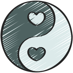 Love Ying And Yang Icon
