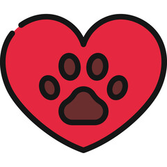 Love Pet Pawprint Icon