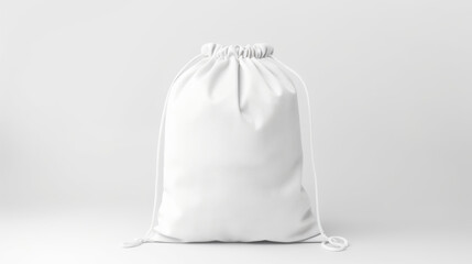 White blank tote bag mockup on a light gray background with copy space.