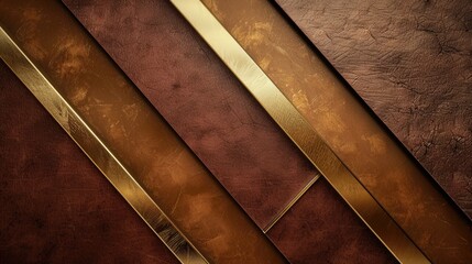 Naklejka premium Textured leather tiles with golden accents forming a geometric pattern.