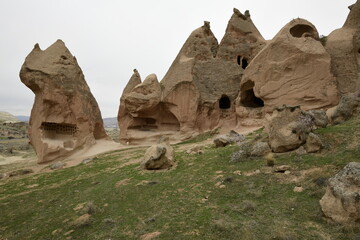 Troglodyte dwelling place, Uchisar, Cappadocia, Anatolia, Turkey Minor