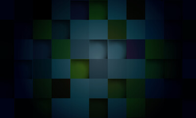 Modern abstract background featuring a grid of dark, gradient-shaded squares. colorful squares.