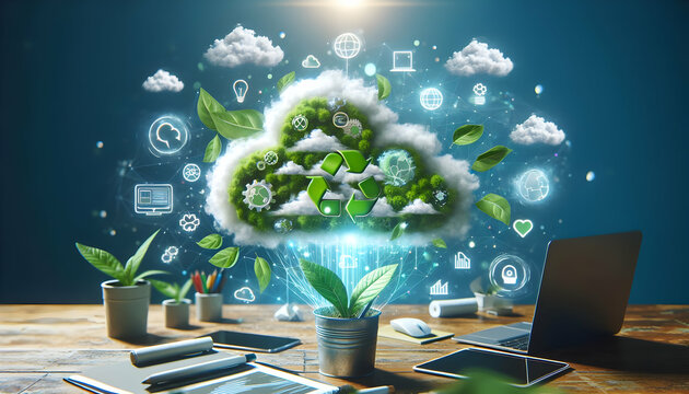 Photo-real Eco-Friendly Cloud Services Prioritizing Sustainability in Cloud Computing with Zero Carbon Emissions Theme
