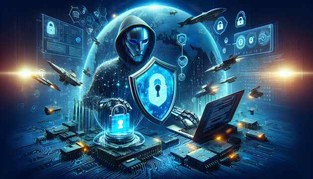 Enhance Your Online Defenses with EncryptGuard: Shield Your Digital Life Against Phishing Scams with this Realistic Photo in Cyber Security Theme