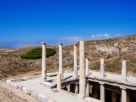 House of Hermes, Delos Archaeological Site, UNESCO World Heritage Site, Delos Island, Cyclades, Greek Islands