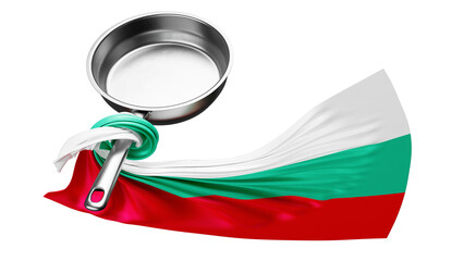 Contemporary Frying Pan Graced by the Striking Colors of the Bulgarian Flag