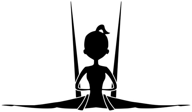 acrobat illustration aerial silhouette trapeze logo circus icon black air fitness performer gymnast girl female artist sport gymnastics young shape acrobatic aerialist silk for vector graphic