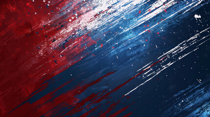 Dynamic abstract splashes in red, white, and blue, ideal for energetic designs and patriotic themes - obrazy, fototapety, plakaty