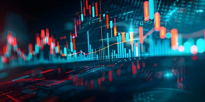 Stockmarket online trading chart candlestick on crypto currency platform. Stock exchange financial market price candles graph data pattern analysis concept.
