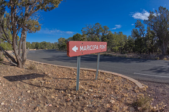 The entry sign for Maricopa Point, Grand Canyon, Arizona, United States of America