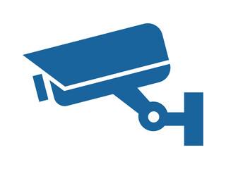 Security camera blue icon, video surveillance, cctv sign. Surveillance camera,monitoring, safety home protection system. Fixed CCTV, Security Camera Icon Vector Template Illustration Design.	