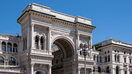 The Galleria Vittorio Emanuele II, Italy's oldest shopping gallery, Piazza del Duomo, Milan, Lombardy, Italy