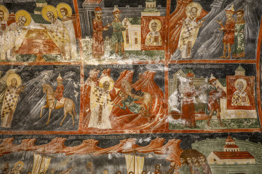 Frescoes, Church complex of the Serbian Orthodox Monastery of Pec, UNESCO World Heritage Site, Pec, Kosovo