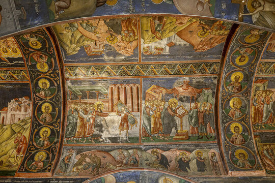 Frescoes, Church complex of the Serbian Orthodox Monastery of Pec, UNESCO World Heritage Site, Pec, Kosovo