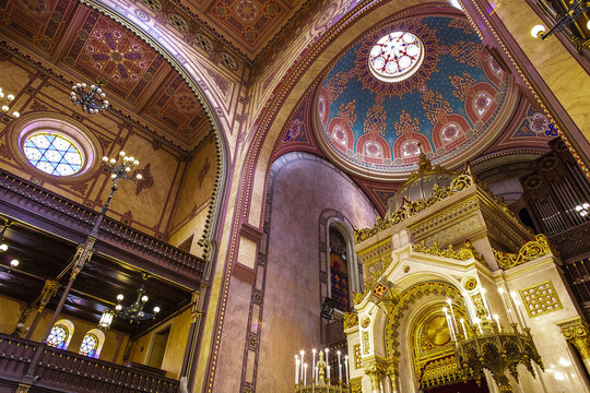 Interior, Great Synagogue of Budapest, Hungary