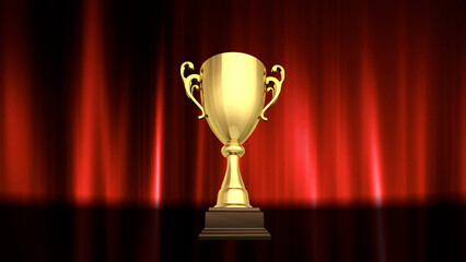 Podium Prize Trophy awards ceremony 3D illustration