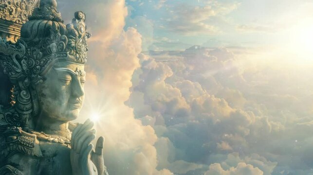 a very beautiful and amazing statue. seamless looping time-lapse virtual 4k video Animation Background.