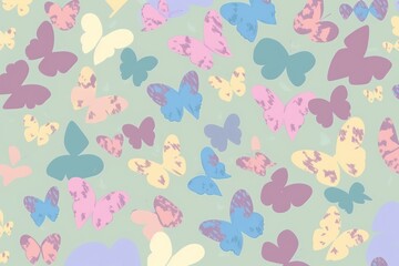 Fototapeta na wymiar Pastel butterfly pattern background, perfect for spring and gentle design themes