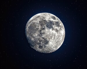 Full moon in sky with stars