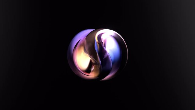 3D animated of organic the displacement and loop,abstract shapes continuously looping in a seamless way. A flexible mass of pastel colors is continuously changing shape. Liquid ball. 4k 3d animation