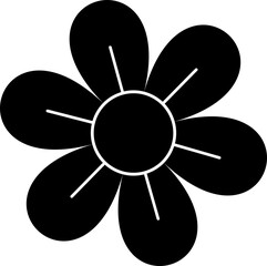 Flower Silhouette Graphic Design with Transparent Background